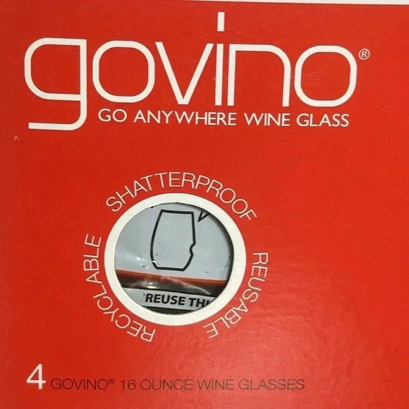 NWT Govino The Go Anywhere Wine Glass Cups Shatterproof BPA Free 16oz. Set of 4 - Picture 4 of 12